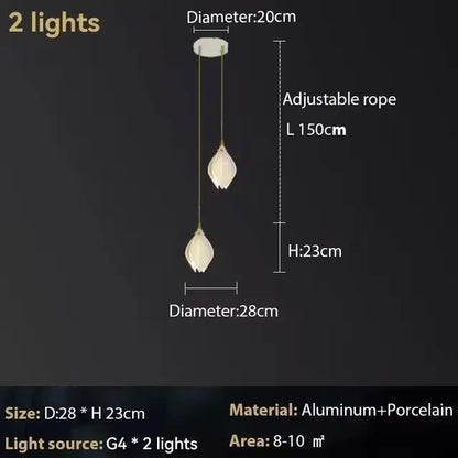 Witte Magnolia Hanglamp Eettafel Woonkamer Kroonluchter Trap Lobby Villa Luxe Plafondverlichting Kamer Decor LED Licht SimpelComfort