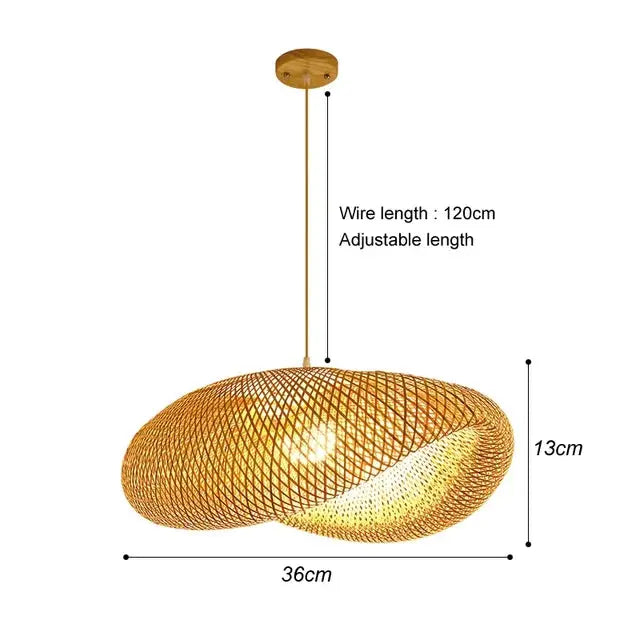 Handgeweven Bamboe Hanglamp - Duurzaam en Stijlvol voor Woonkamer, Slaapkamer of Hotel SimpelComfort