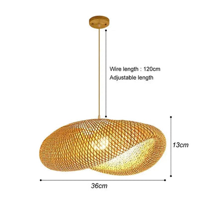 Handgeweven Bamboe Hanglamp - Duurzaam en Stijlvol voor Woonkamer, Slaapkamer of Hotel SimpelComfort