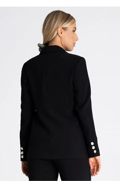 Women's Jacket with Shawl Collar and Decorative Button Figl