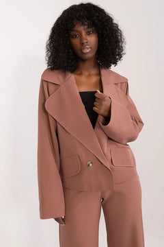 Long-Sleeve Double-Breasted Blazer with Slip Pockets Lakerta