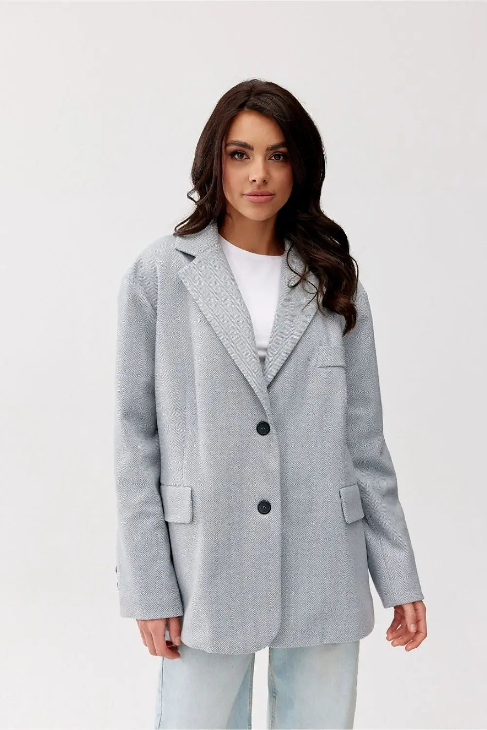 Arya Oversized Herringbone Jacket Roco Fashion