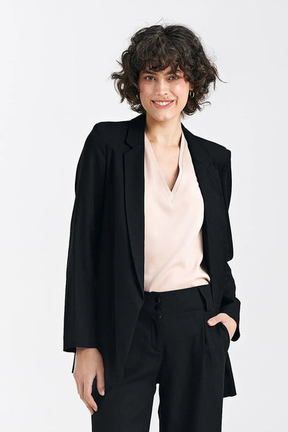 Women's Jacket with Lined Lapels and Shoulder Pads Nife