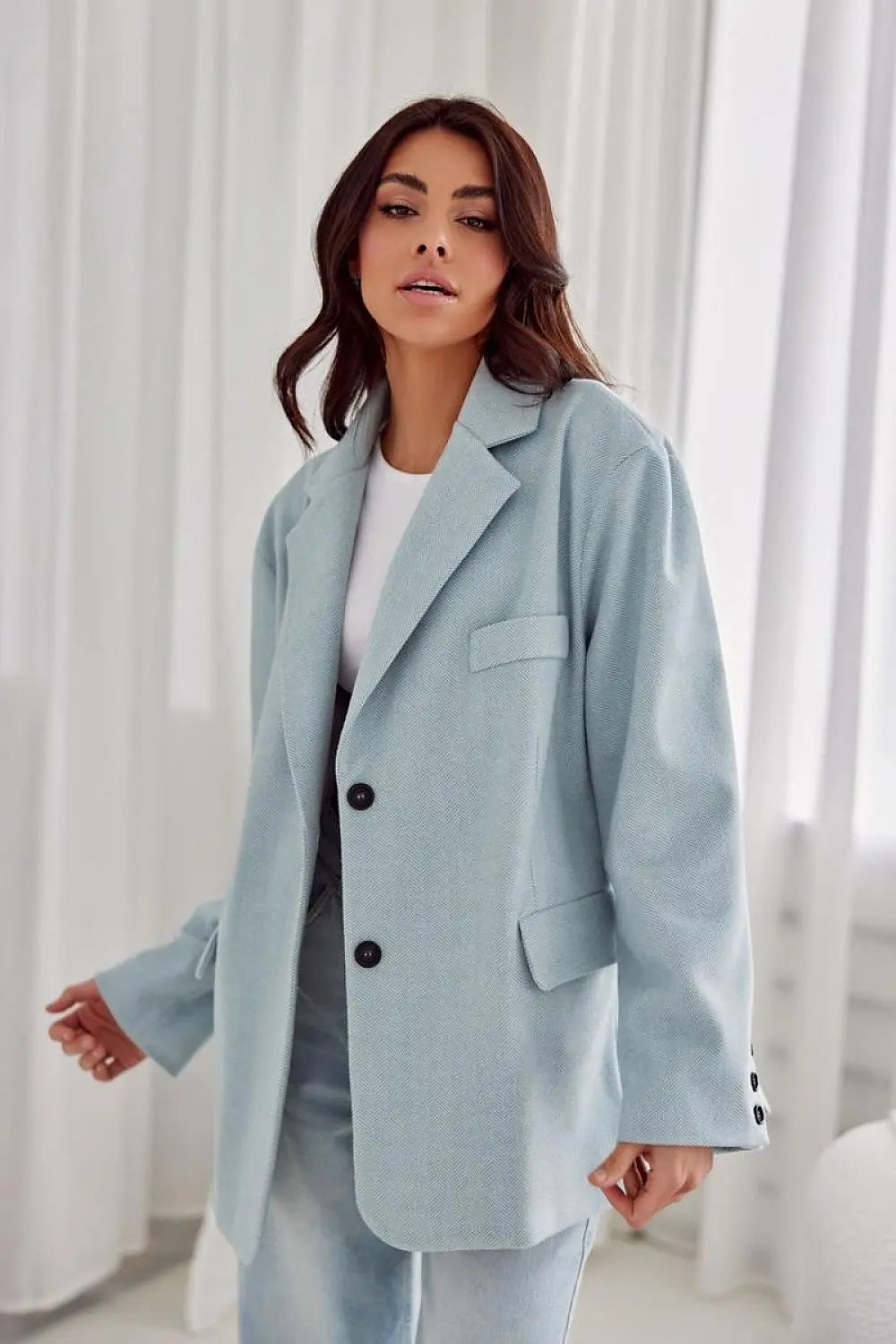 Arya Oversized Herringbone Jacket Roco Fashion