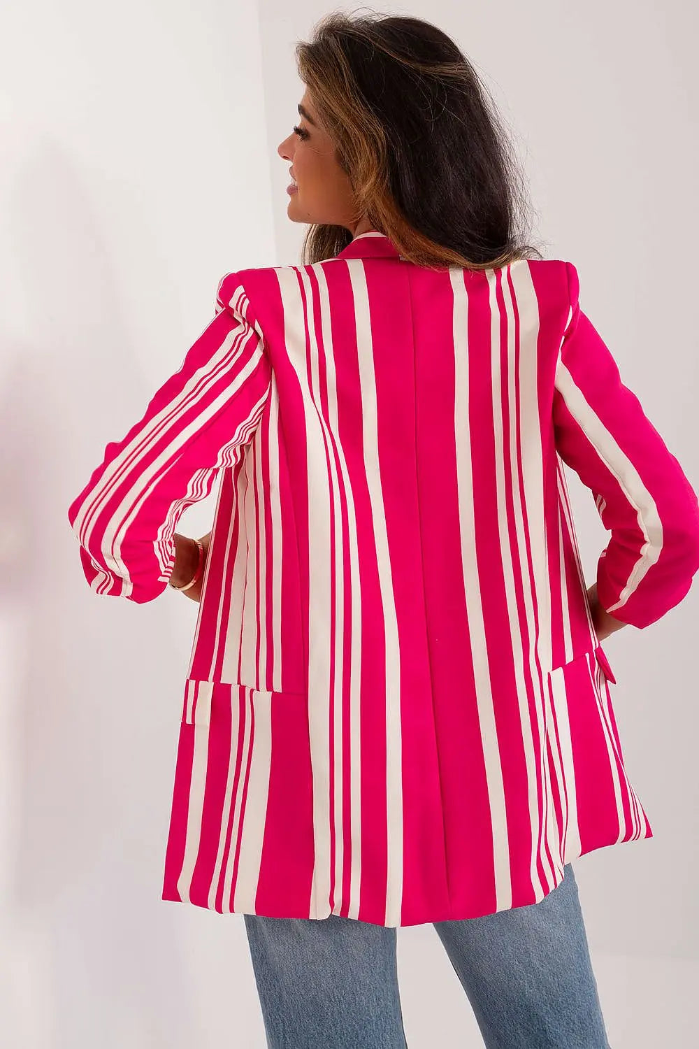 Striped Women's Blazer – Casual & Stylish with 3/4 Sleeves Italy Moda