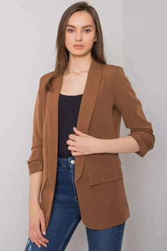 3/4 Sleeve Unbuttoned Jacket with Lining Och Bella