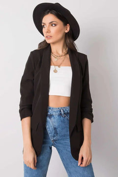 3/4 Sleeve Unbuttoned Jacket with Lining Och Bella