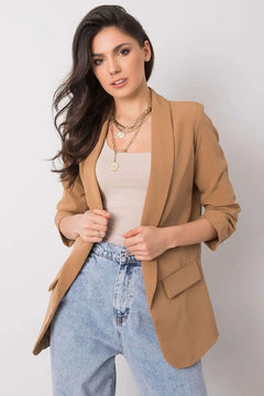 3/4 Sleeve Unbuttoned Jacket with Lining Och Bella