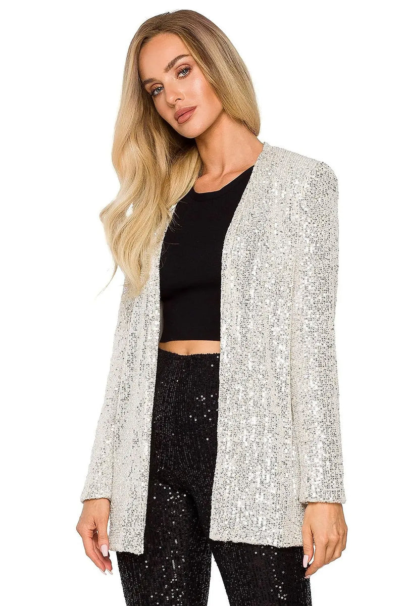 Loose Sequin Jacket – Unbuttoned and Fully Lined Moe