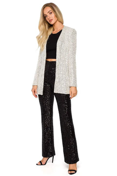 Loose Sequin Jacket – Unbuttoned and Fully Lined Moe