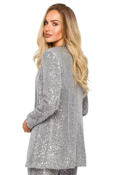 Loose Sequin Jacket – Unbuttoned and Fully Lined Moe