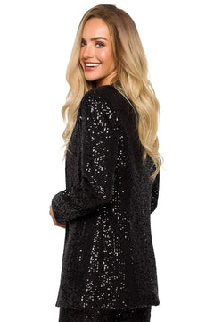 Loose Sequin Jacket – Unbuttoned and Fully Lined Moe