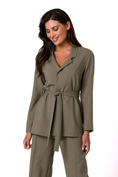 Lightweight Unbuttoned Summer Jacket with Belt  Made and designed in Europe BeWear