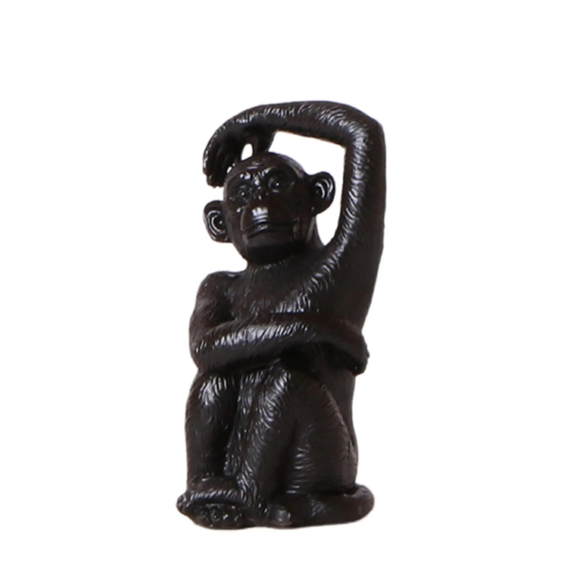 Kolibri Home | Ornament - Decoratie beeld Sitting Monkey - Black Everspring