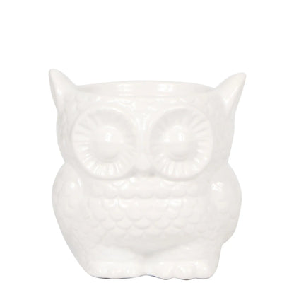 Kolibri Home | Owl bloempot - Witte keramieken sierpot - Ø9cm Everspring