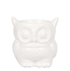 Kolibri Home | Owl bloempot - Witte keramieken sierpot - Ø9cm Everspring